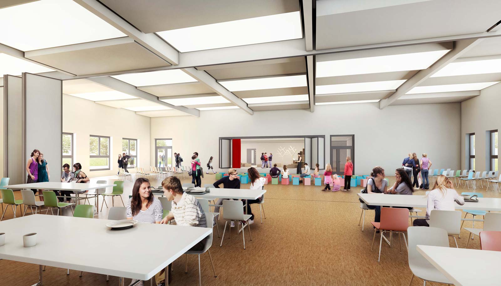 Innenansicht eines Aufenhaltsraumes für Studierende am Campus Bremervörde